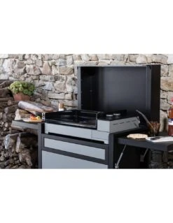 Capot Pour Plancha Et Chariot Premium Acier Noir Et Gris Clair Taille 60