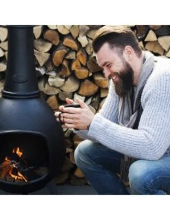 ESSCHERT DESIGN Cheminée D'extérieur H.144 Cm Ou Grand Chauffe Terrasse -Grillissimo Magasin cheminee d exterieur h144 cm ou grand chauffe terrasse 4