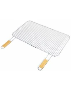 Grille De Barbecue Rectangle 67 X 40 Cm Acier Et Bois
