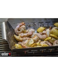 Panier à Légumes Deluxe - Acier Inoxydable, Carré - Weber -Grillissimo Magasin panier a legumes deluxe acier inoxydable carre weber 7