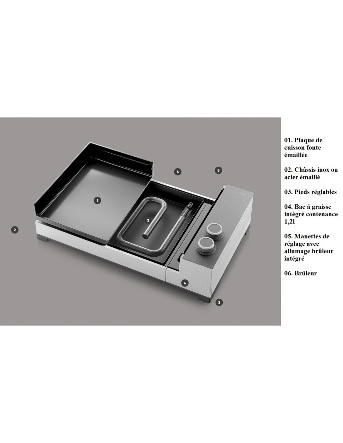 Plancha Premium G60 A NG Gaz Acier Noir Et Gris 6 Plancha Premium G60 A NG Gaz Acier Noir Et Gris – Image 4