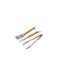 Set De 3 Ustensiles De Cuisson Inox Et Bois Campingaz