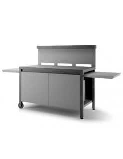 Table Roulante Crédence Acier Fermée Noir Et Gris Clair TRCAF NG - Forge Adour
